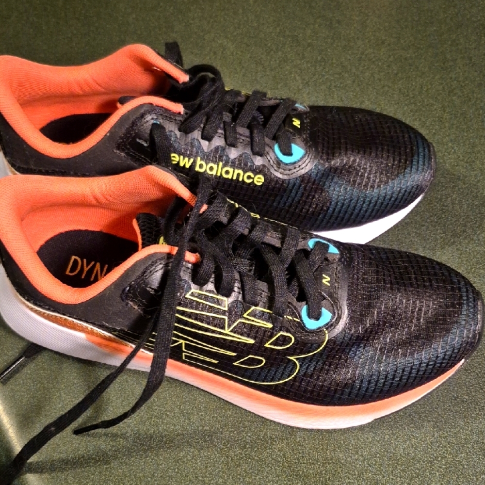 New Balance Black and Coral Athletic Shoes